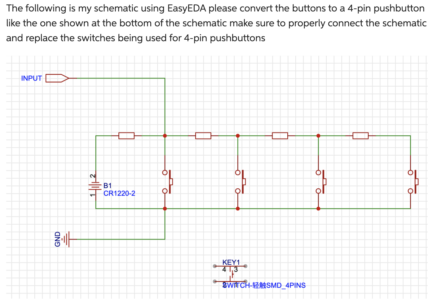 Solved The Following Is My Schematic Using EasyEDA Please Chegg