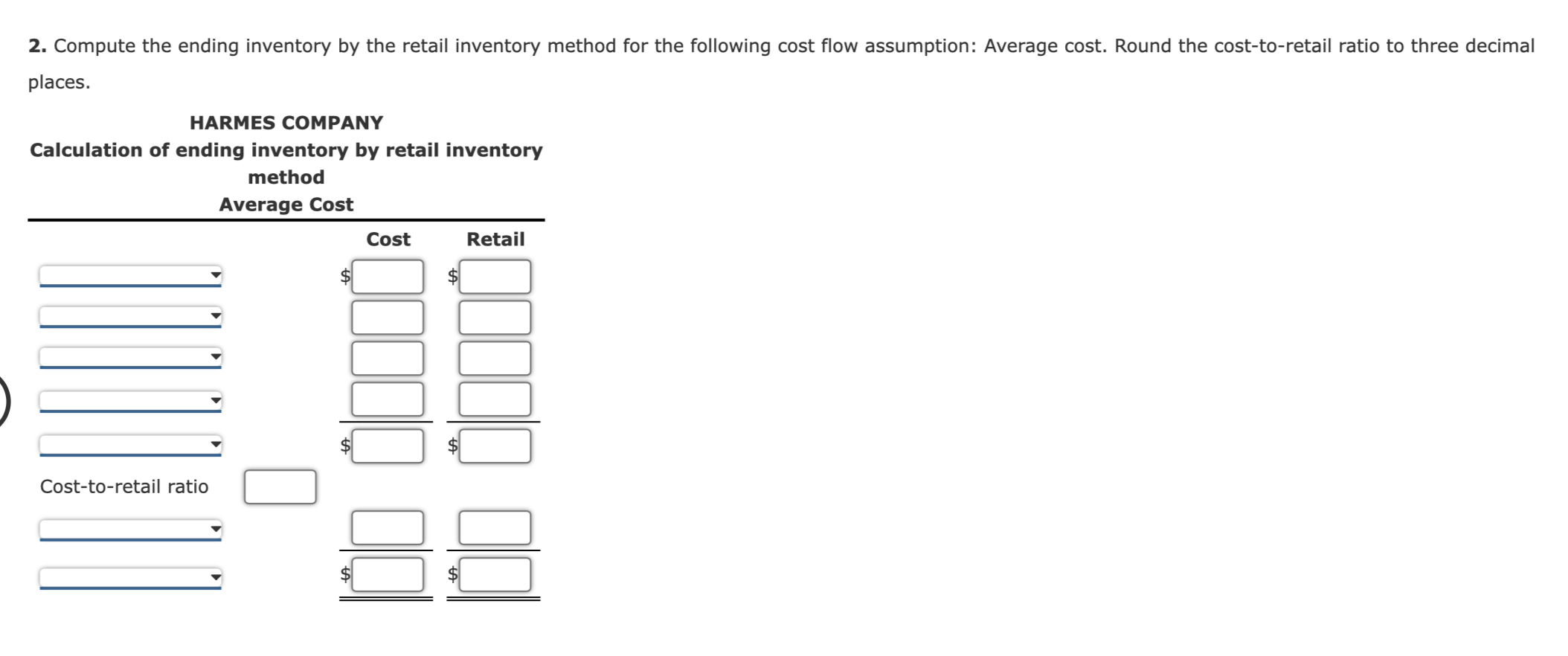 Solved Retail Inventory Method Harmes Company Is A Clothing Chegg