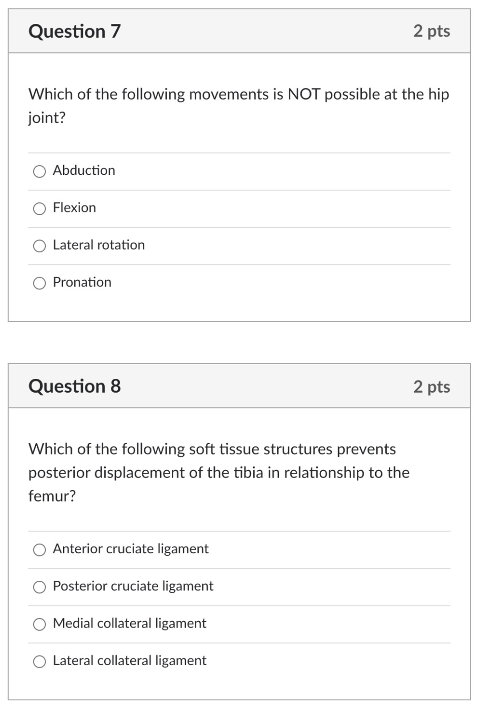 Solved Question 7 2 Pts Which Of The Following Movements Is Chegg