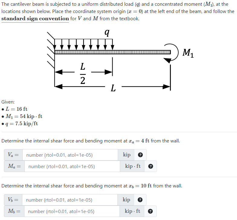 Solved The Cantilever Beam Is Subjected To A Uniform Chegg