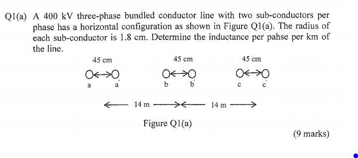 Solved Q A A Kv Three Phase Bundled Conductor Line Chegg