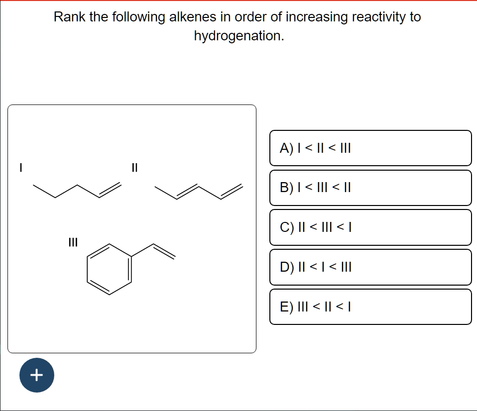 Solved Rank The Following Alkenes In Order Of Increasing Chegg