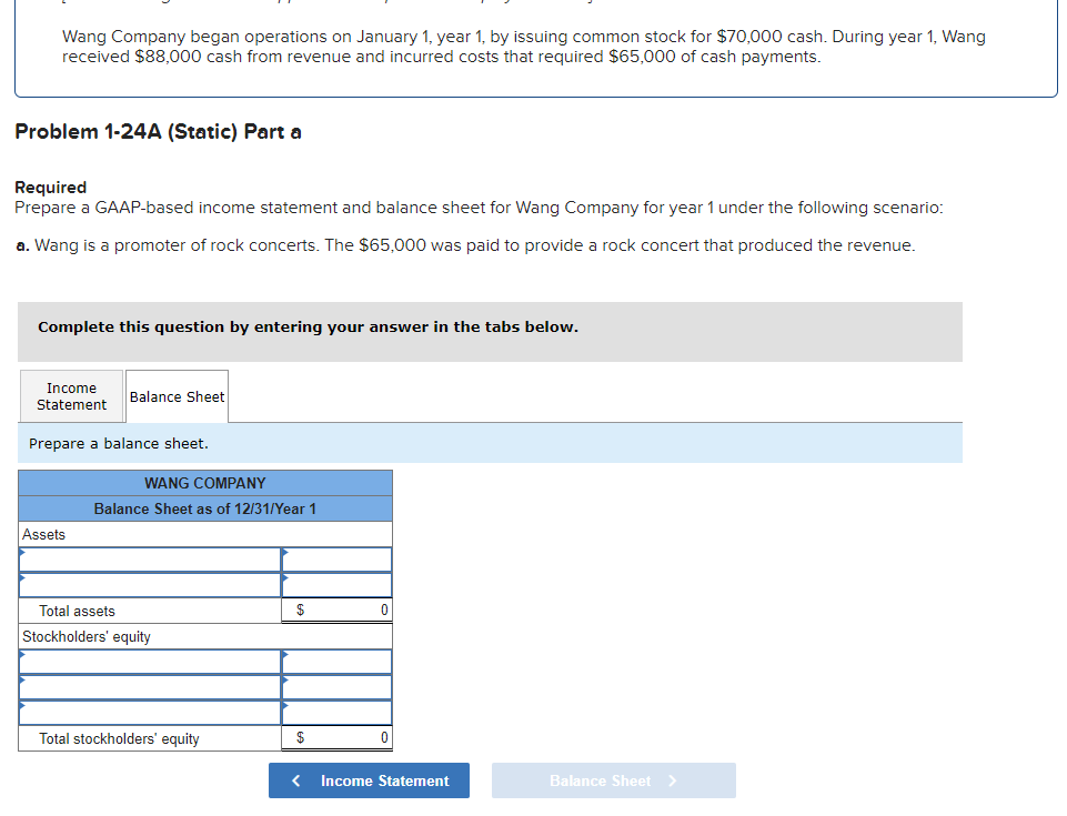 Solved Wang Company Began Operations On January Year Chegg