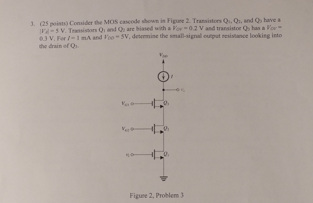 Solved 3 25 Points Consider The MOS Cascode Shown In Chegg