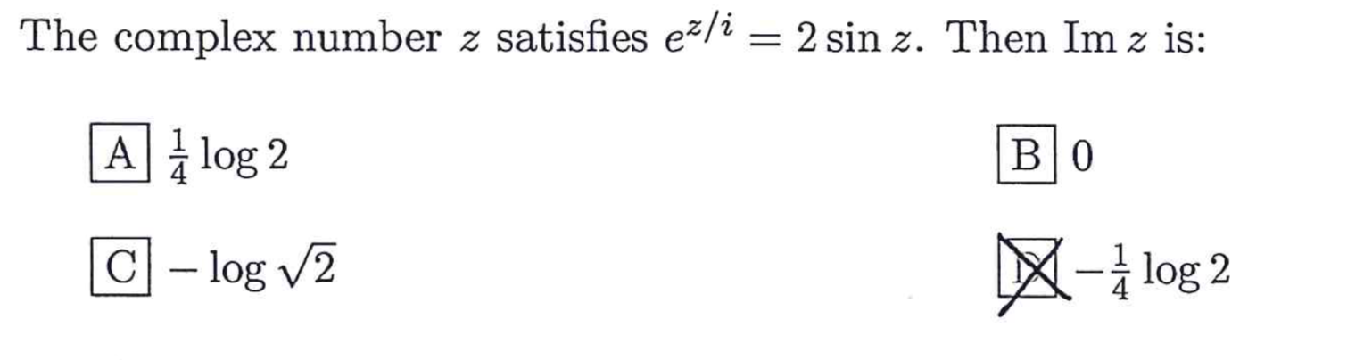 Solved The Complex Number Z Satisfies Ezli 2 Sin Z Then Chegg