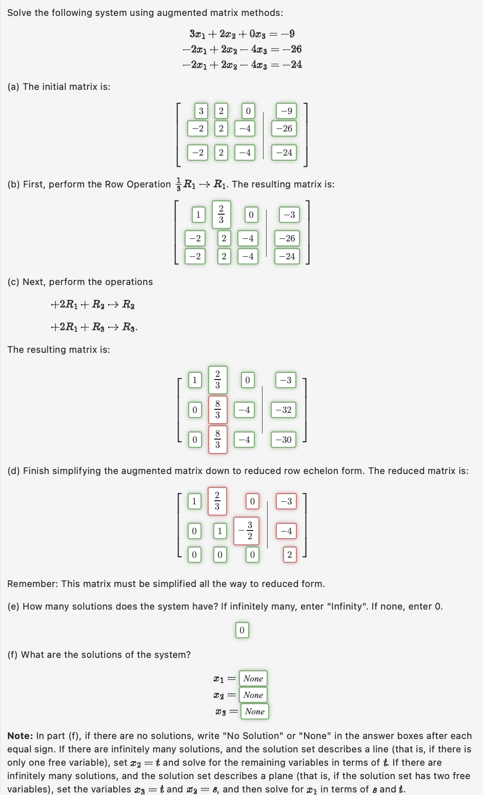 Solved Solve The Following System Using Augmented Matrix Chegg