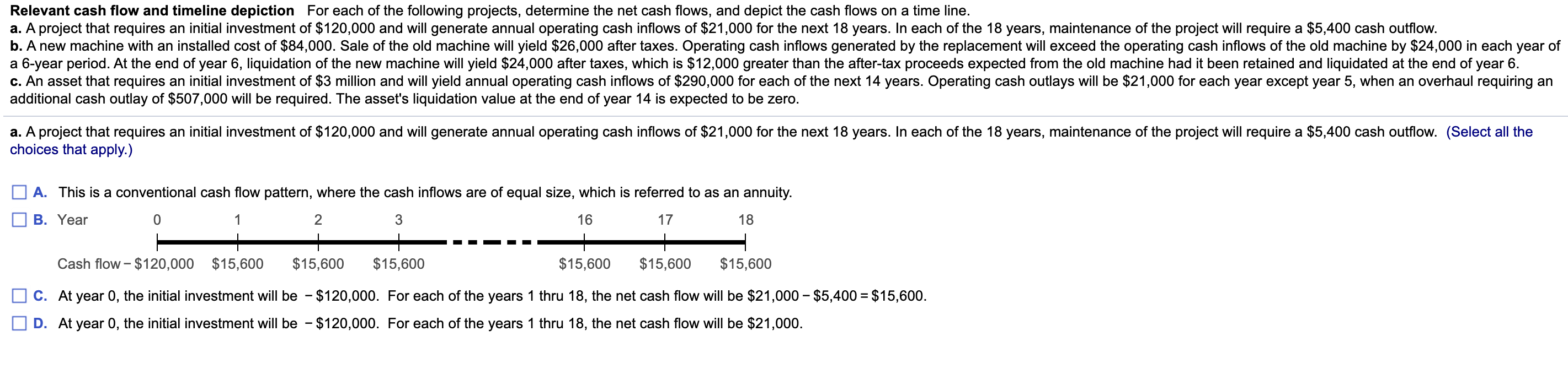 Solved Relevant Cash Flow And Timeline Depiction For Each Of Chegg