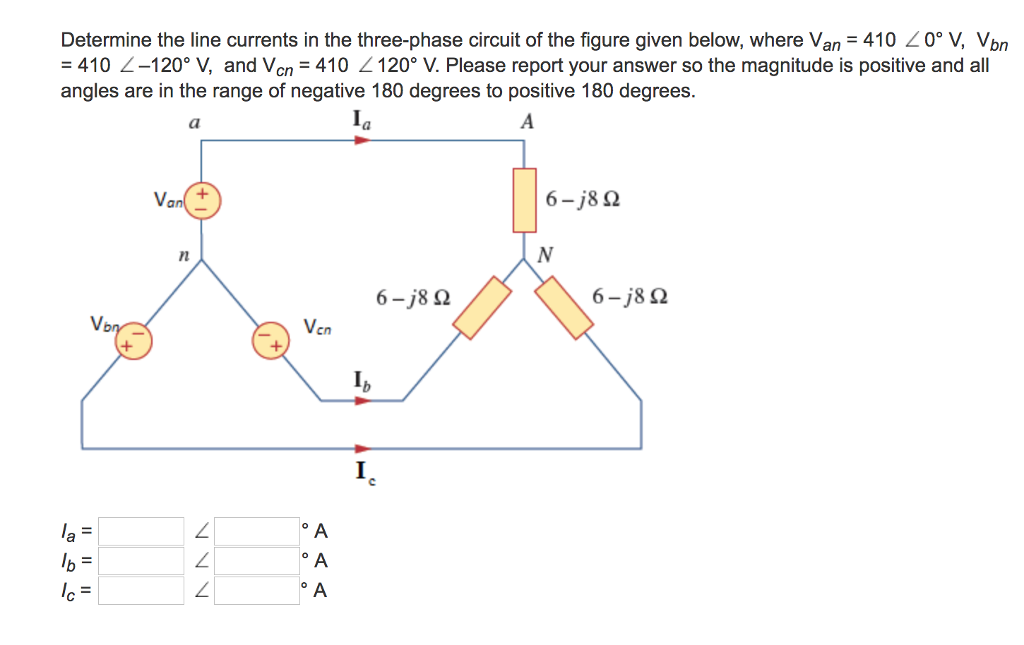 Solved Determine The Line Currents In The Three Phase Chegg