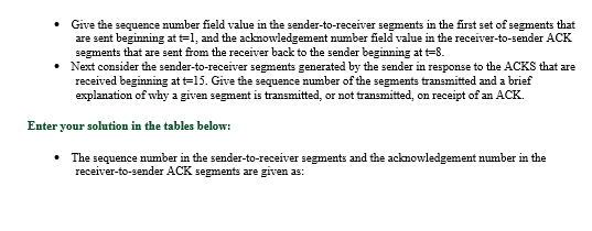 Solved Consider Figure Tcp Sender Receiver Communicate Connection