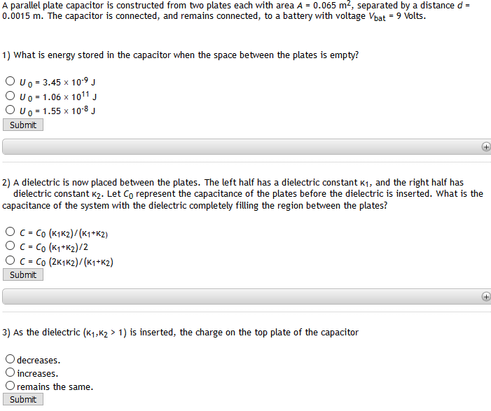 Solved A Parallel Plate Capacitor Is Constructed From Two Chegg