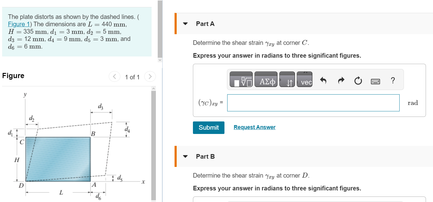 Solved The Plate Distorts As Shown By The Dashed Lines Chegg