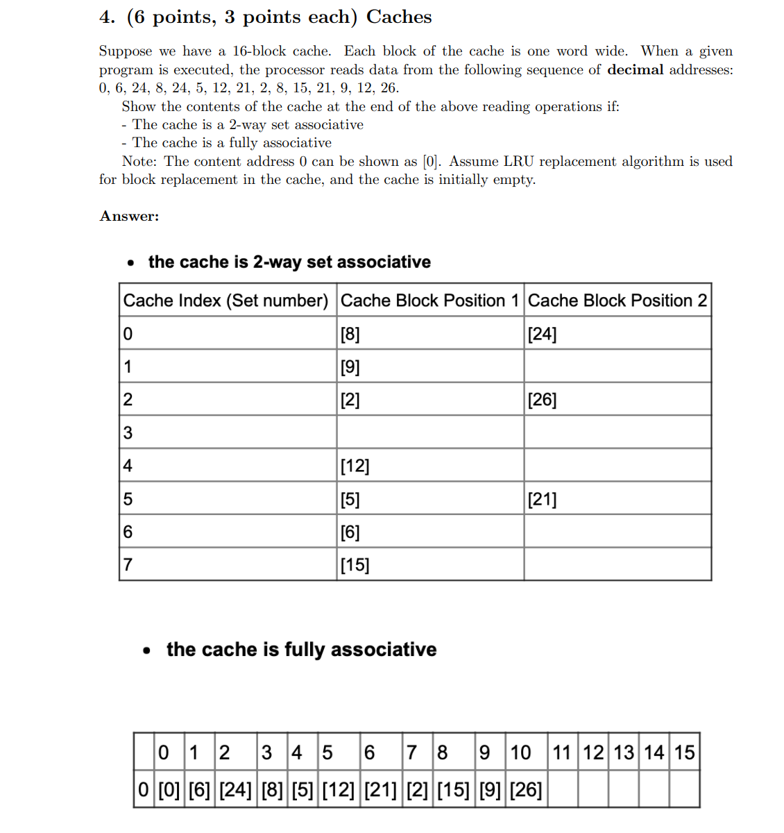 Solved Points Points Each Caches Suppose We Have A Chegg