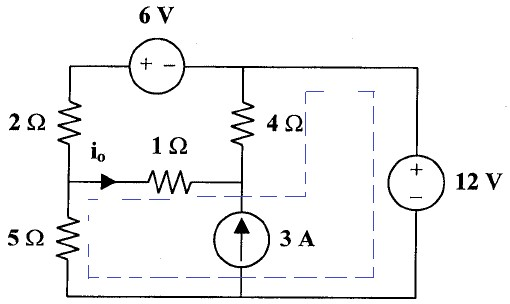 Solved Determine The Current Labelled Io Using Mesh Current Chegg