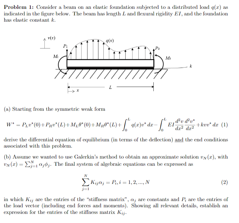 Stiffness Matrix For Beam On Elastic Foundation The Best Picture Of Beam