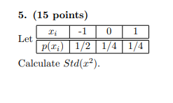 Solved Points Let Px Calculate Std Chegg