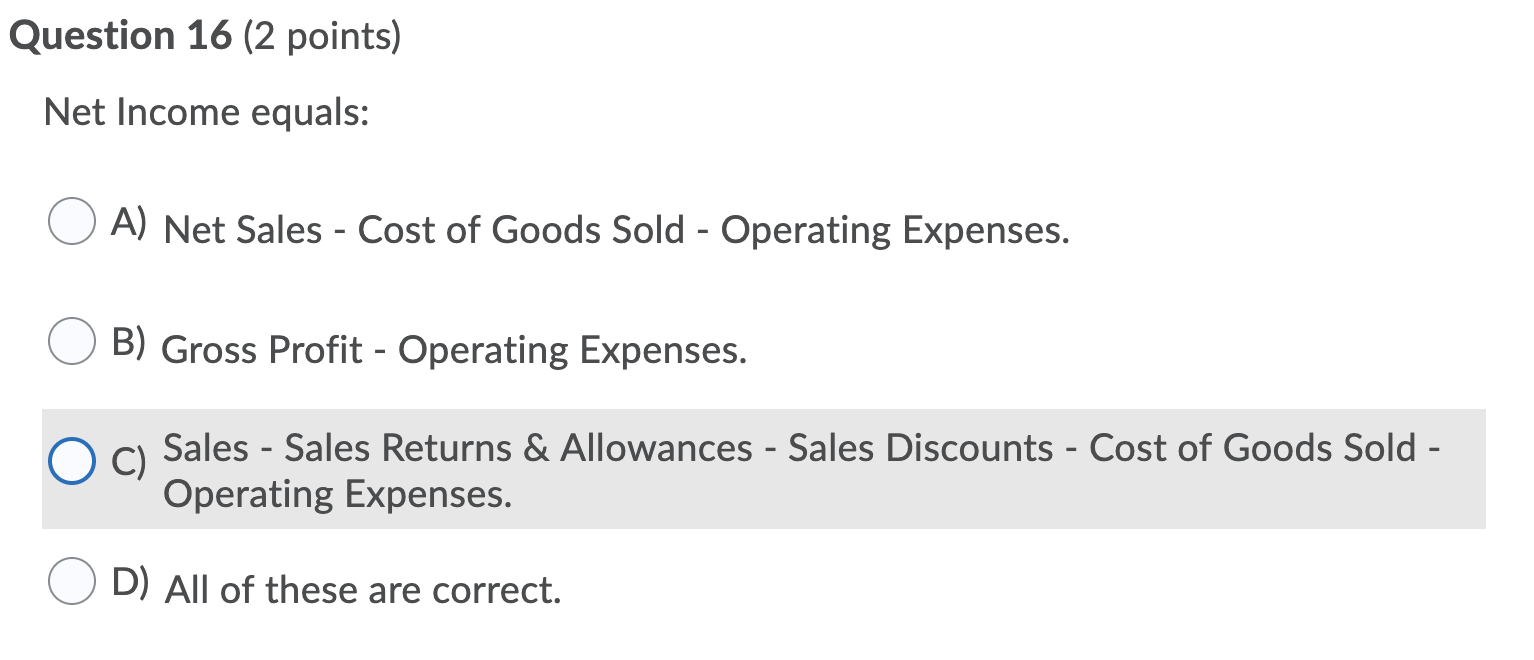 Solved Question 1 2 Points Merchandise Is O A The Same Chegg