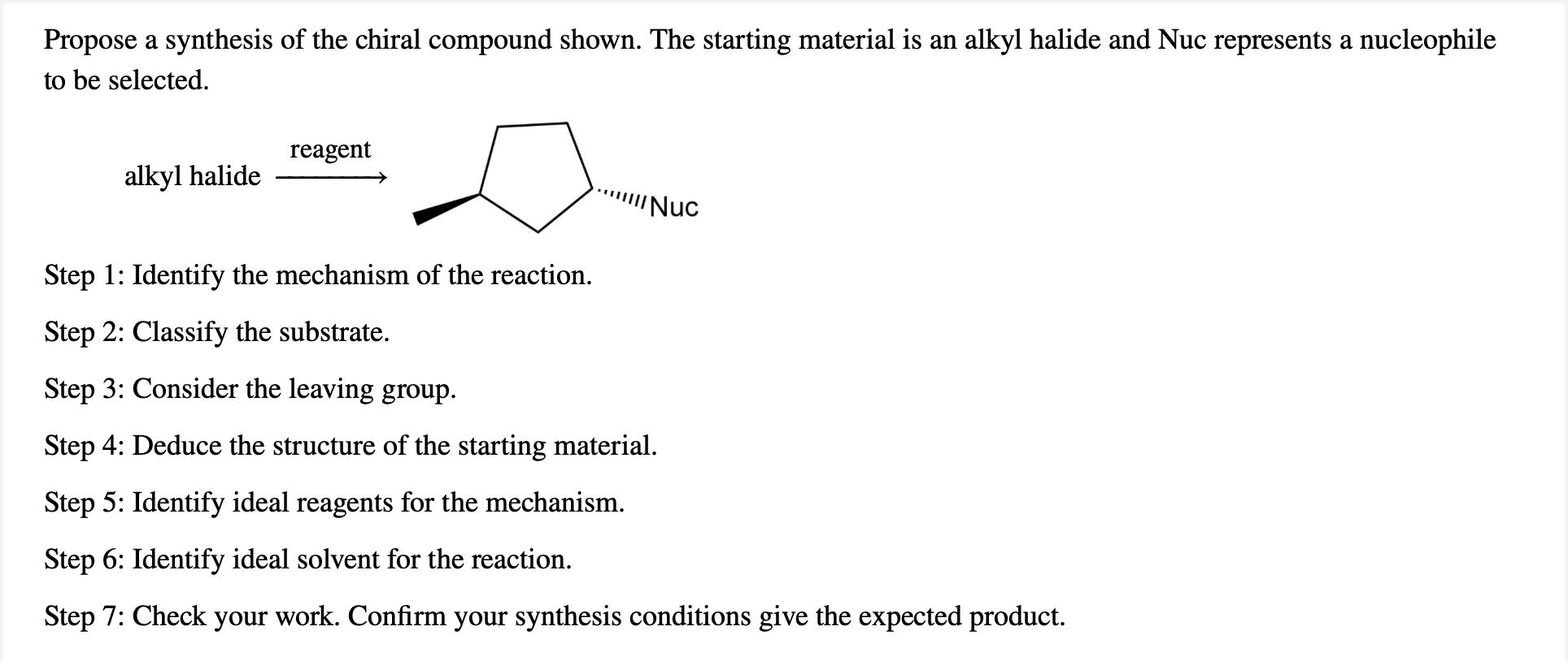 Solved Propose A Synthesis Of The Chiral Compound Shown