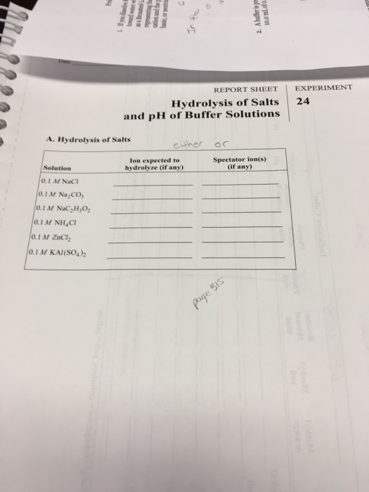 ️Hydrolysis Of Salts Worksheet Answers Free Download Gambr co