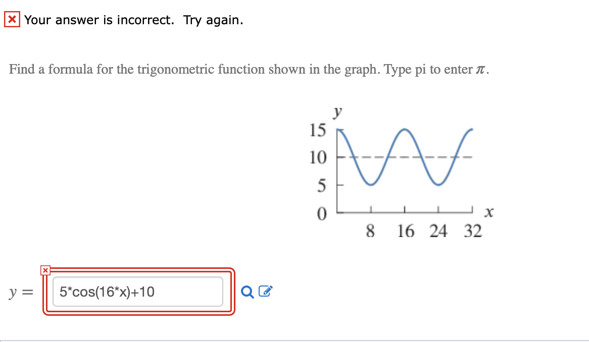 Solved X Your Answer Is Incorrect Try Again Find A Formula Chegg