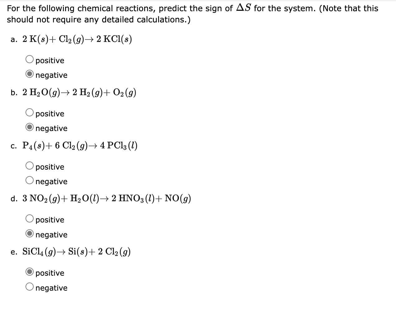 Solved For The Following Chemical Reactions Predict The Chegg