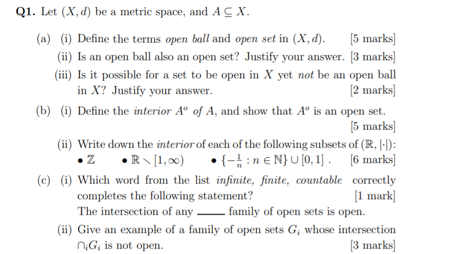 Solved Q Let X D Be A Metric Space And A Cx A I Chegg