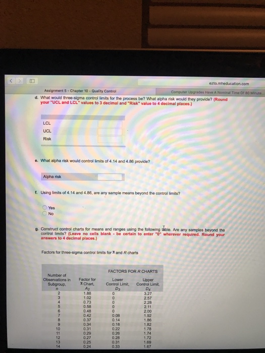 Solved Ezto Assignment Chapter Qual Ity Control Chegg