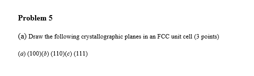 Solved A Draw The Following Crystallographic Planes In An Chegg