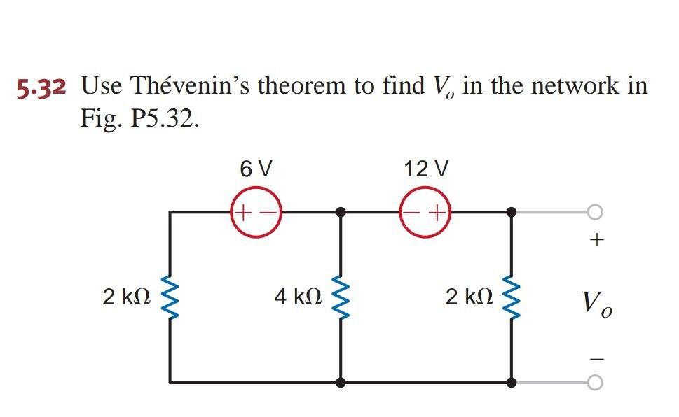 Solved Use Th Venins Theorem To Find V In The Network Chegg