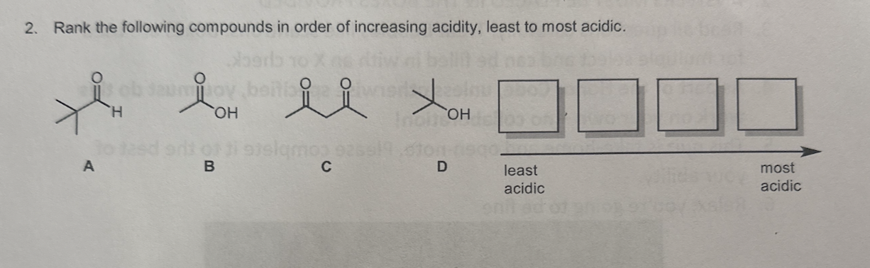 Solved Rank The Following Compounds In Order Of Increasi