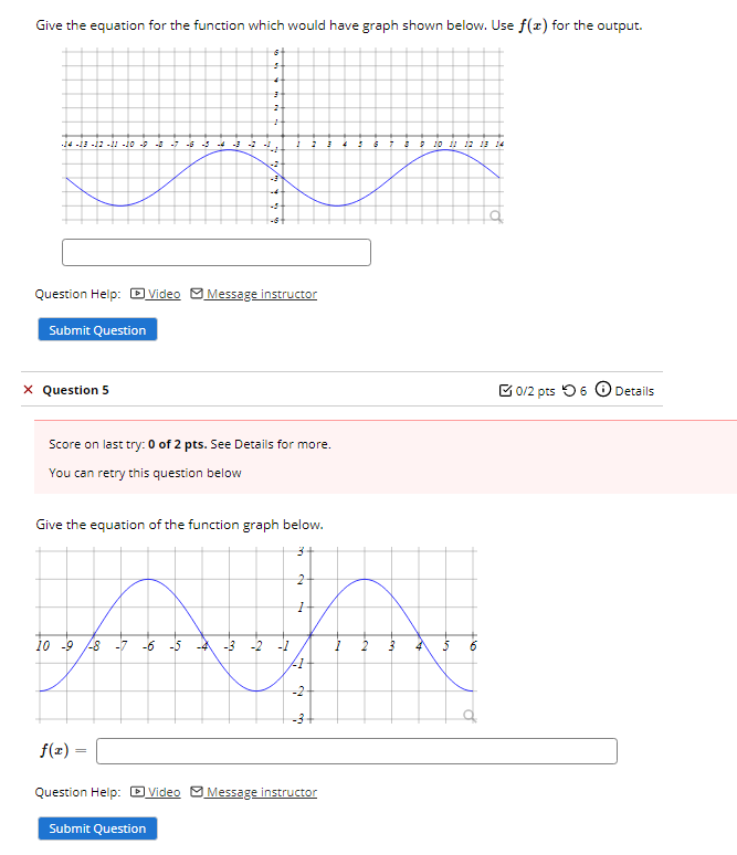 Solved Give The Equation For The Function Which Would Have Chegg