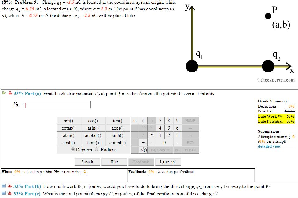 Solved Problem Charge Q Nc Is Located At The Chegg