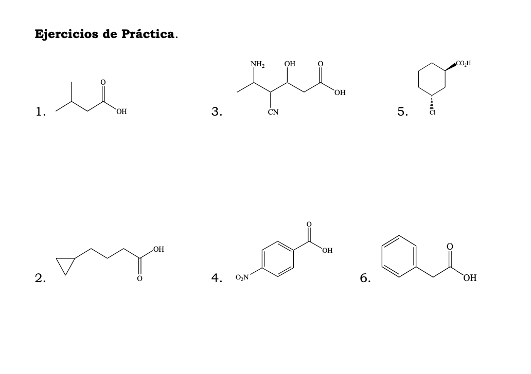 Solved Ejercicios de Práctica NH OH COH OH 1 OH 3 CN 5 Chegg