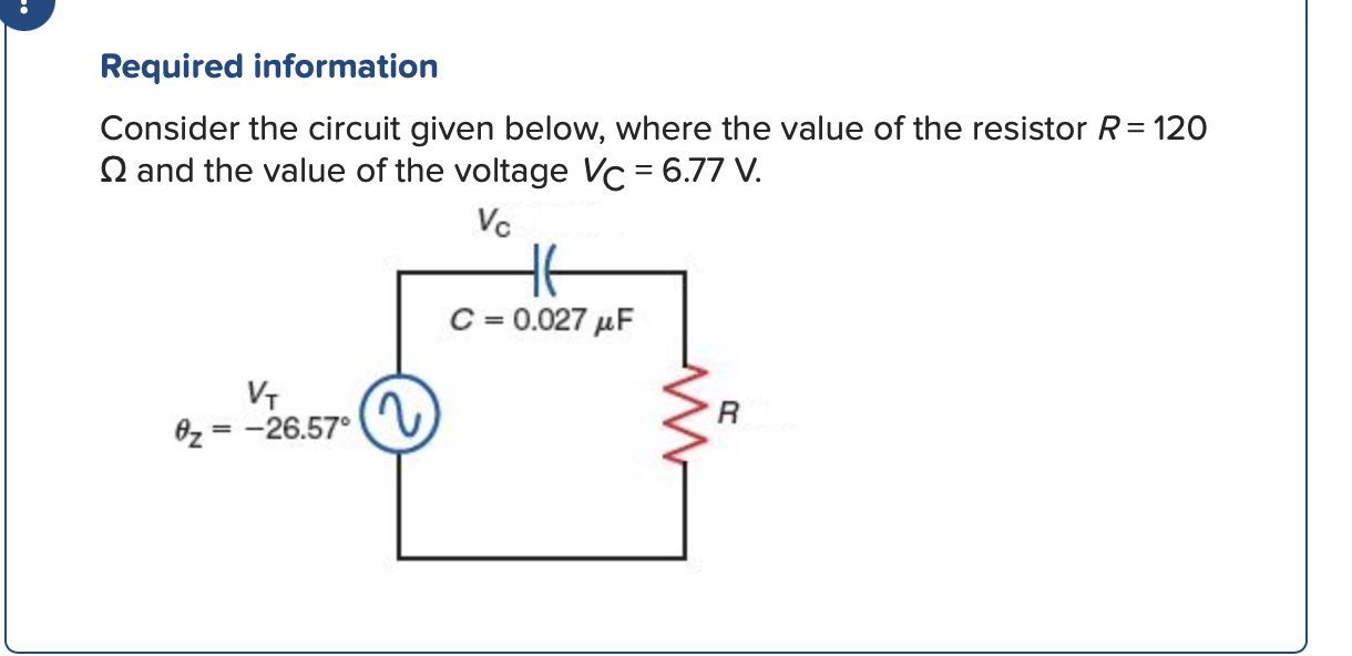 Solved Determine The Value Of Capacitive Reactance Xc If The Chegg