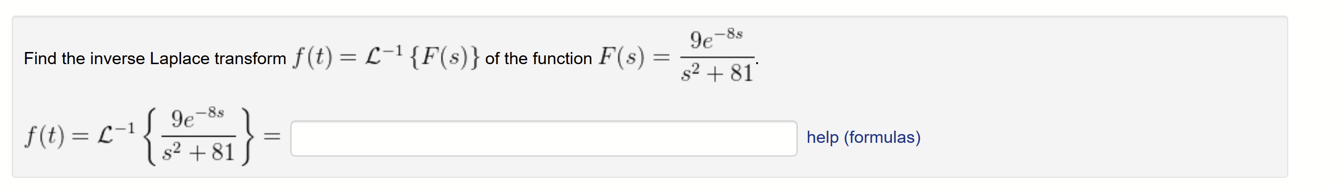 Solved Find The Inverse Laplace Transform F T L F S Of Chegg