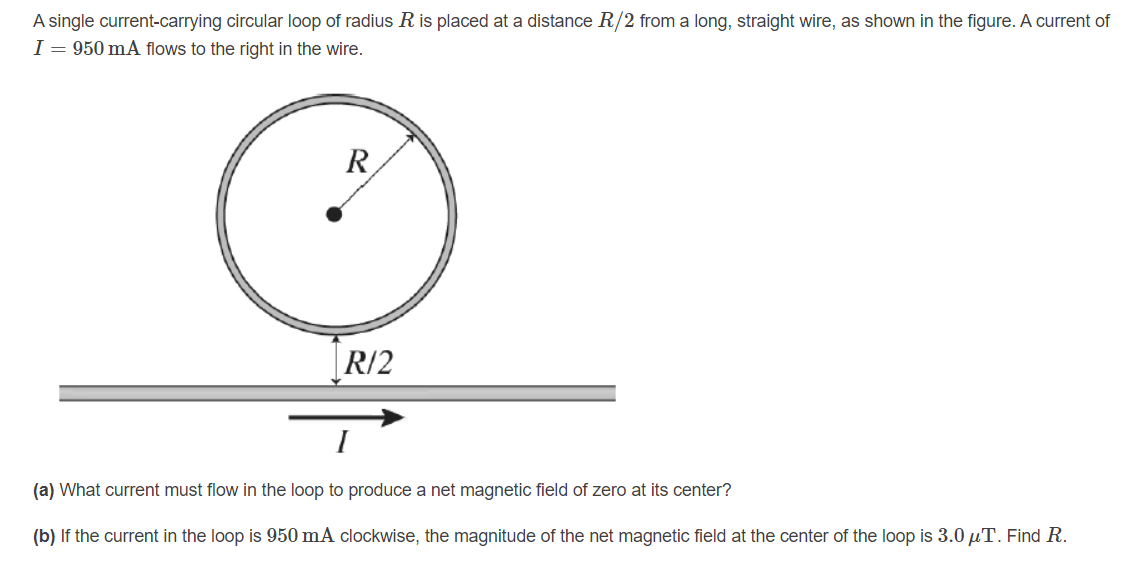 Solved A Single Current Carrying Circular Loop Of Radius R Chegg