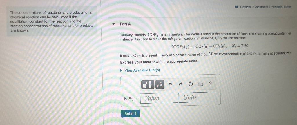 Solved M Review Constants Periodic Table The Chegg