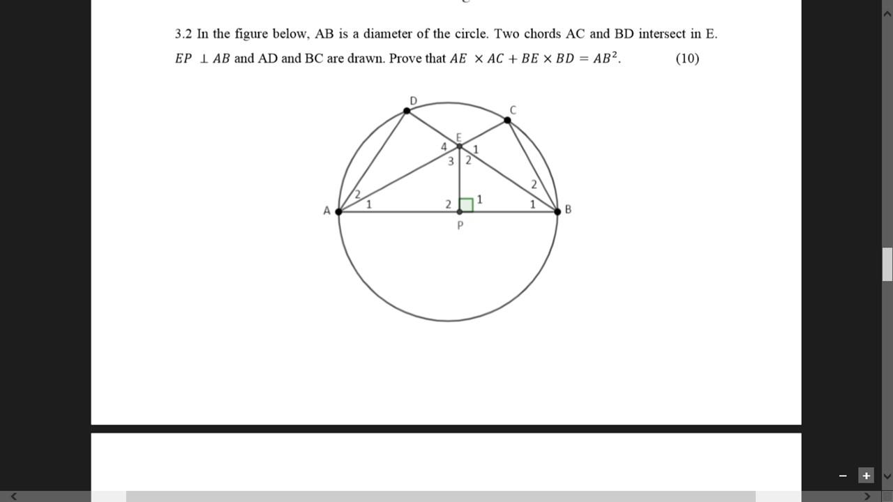 Solved 3 2 In The Figure Below AB Is A Diameter Of The Chegg