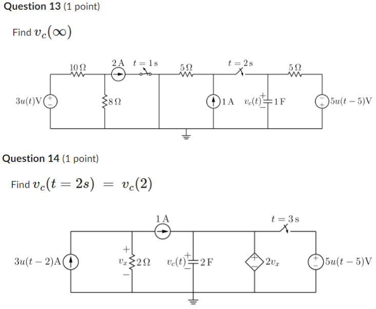 Solved Consider The Circuit Below Find The Time Constant T Chegg