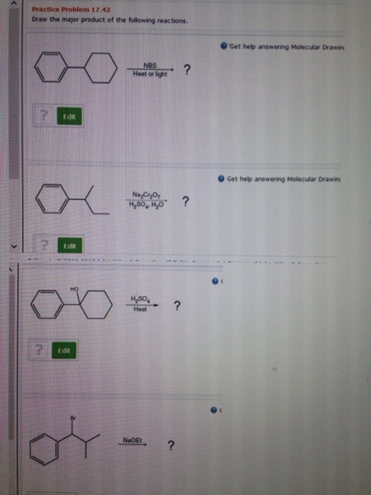 Solved Practice Problem Draw The Major Product Of The Chegg