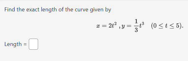 Solved Find The Exact Length Of The Curve Given By Chegg