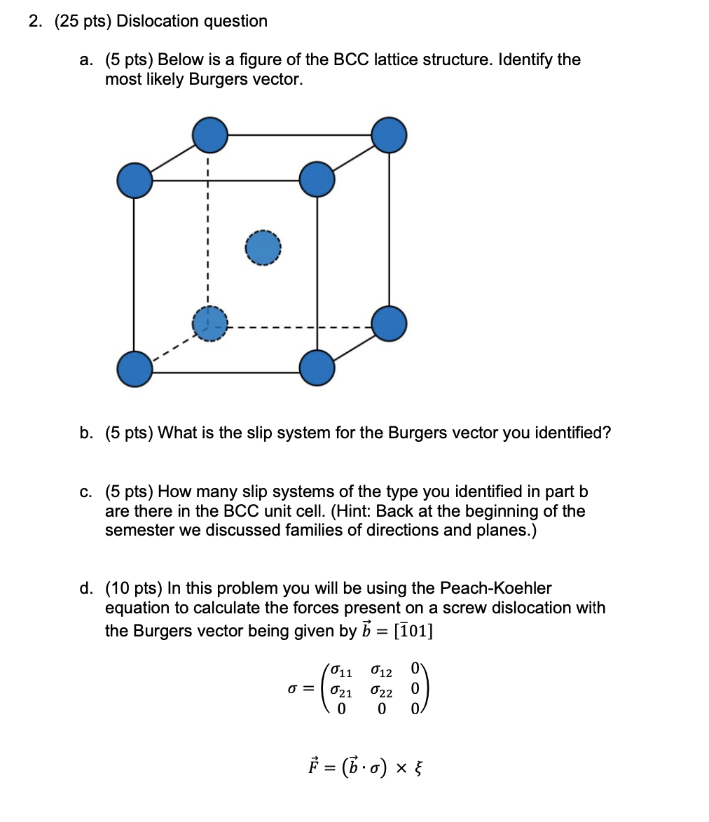 Solved 2 25 Pts Dislocation Question A 5 Pts Below Is Chegg