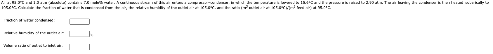 Solved Air At 95 0C And 1 0 Atm Absolute Contains 7 0 Chegg