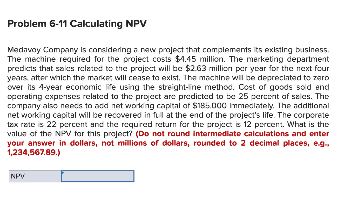 Solved Medavoy Company Is Considering A New Project That Chegg