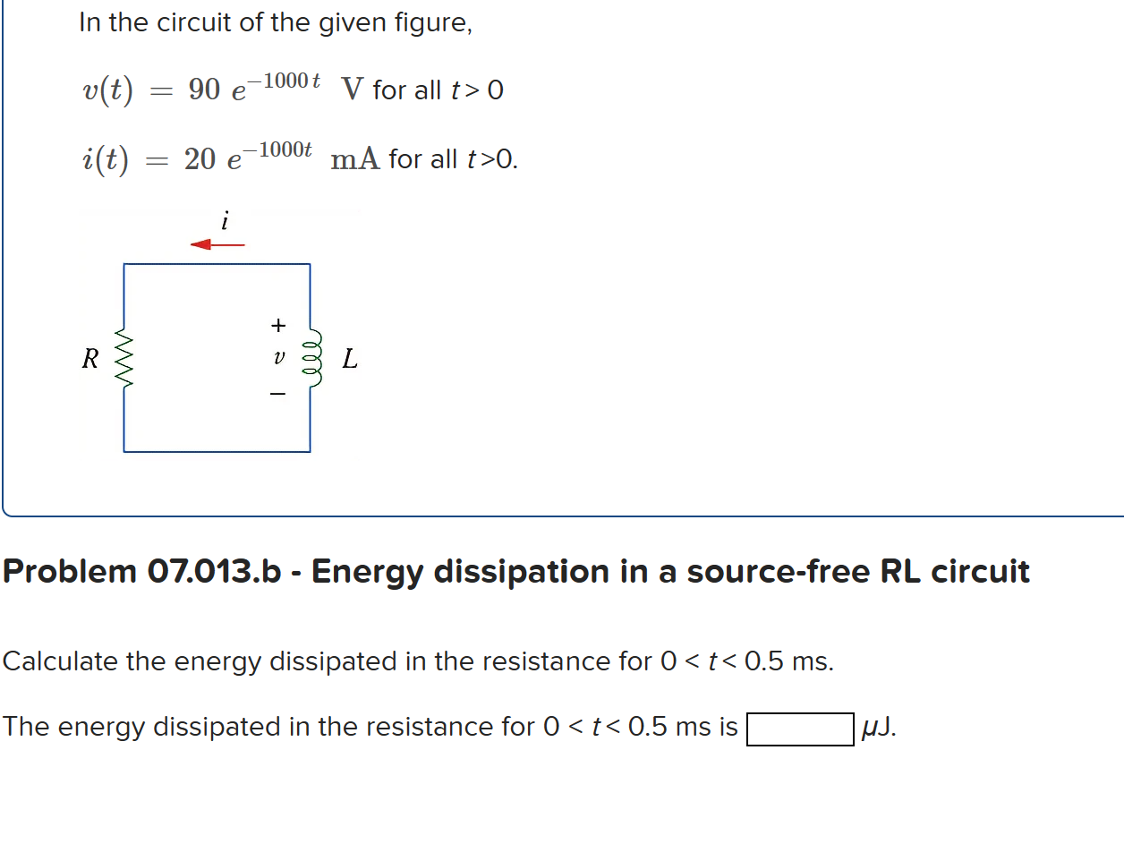 Solved In The Circuit Of The Given Figure V T 90e1000t V Chegg