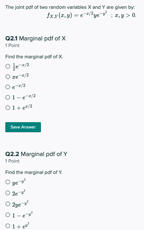 Solved The Joint Pdf Of Two Random Variables X And Y Are Chegg