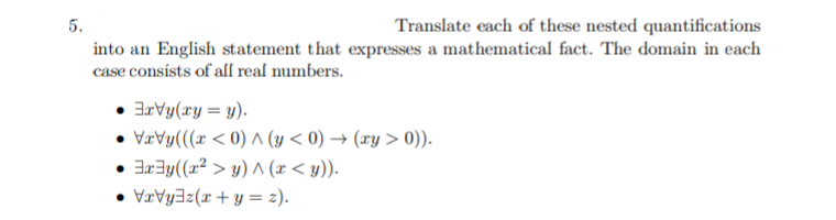 Solved Translate Each Of These Nested Quantifications Chegg