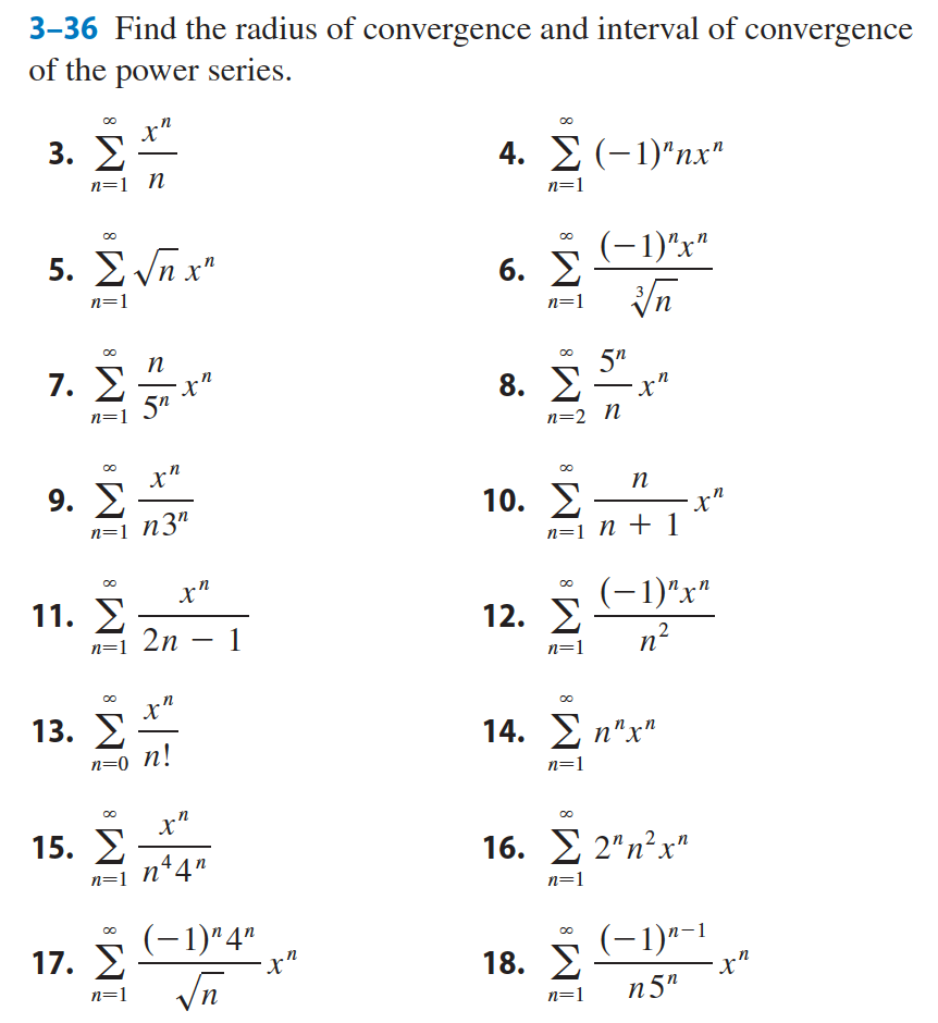 Solved 3 36 Find The Radius Of Convergence And Interval Of Chegg