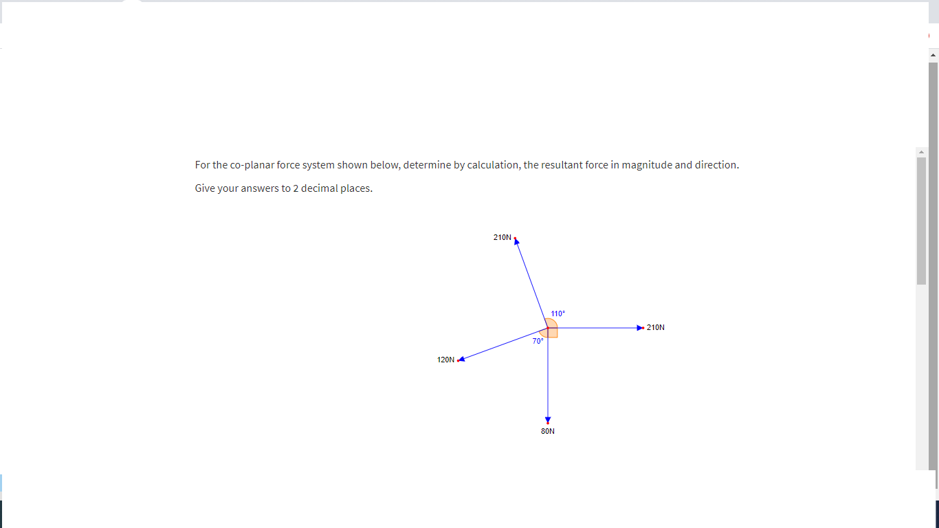 Solved For The Co Planar Force System Shown Below Determine Chegg