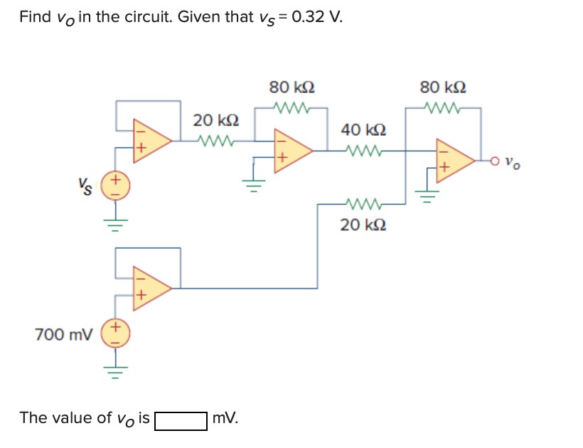 Solved Determine Vo In The Circuit Given That Vs Mv Chegg