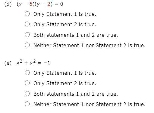 Solved For Each Of The Following Equations Determine Which Chegg